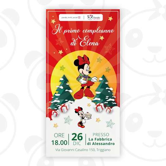 Invito digitale Minnie Natale