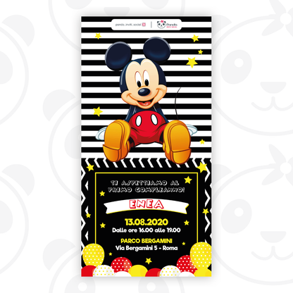 Mickey Mouse digital invitation