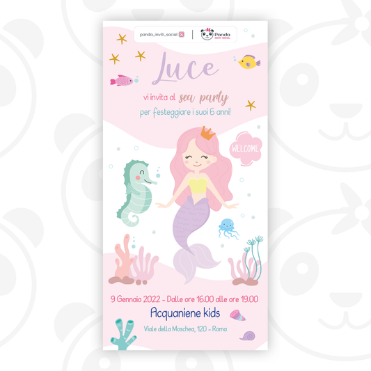 Mermaid digital invitation