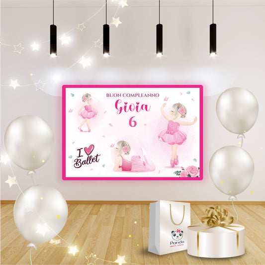 Banner compleanno ballerina classica