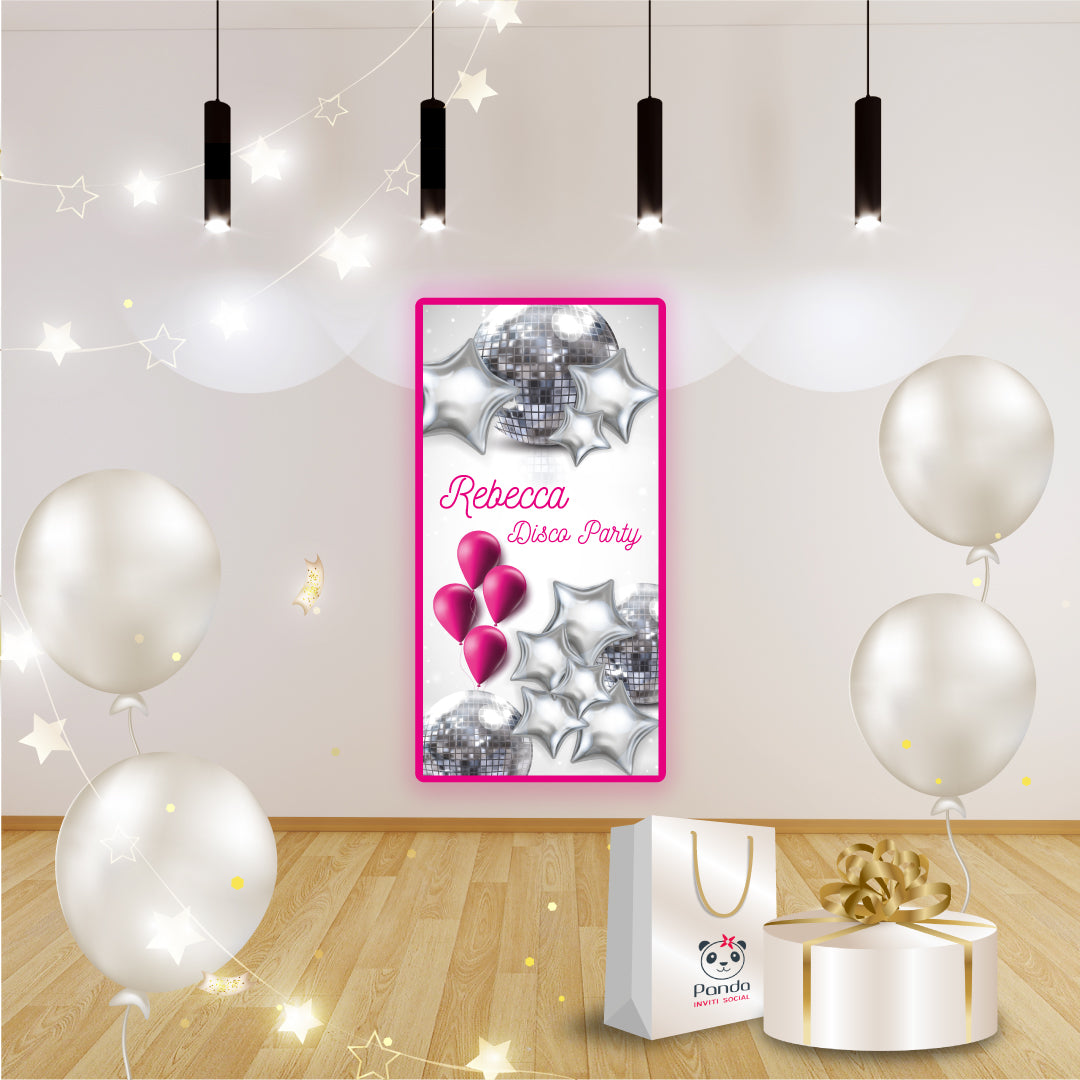 Disco party birthday banner