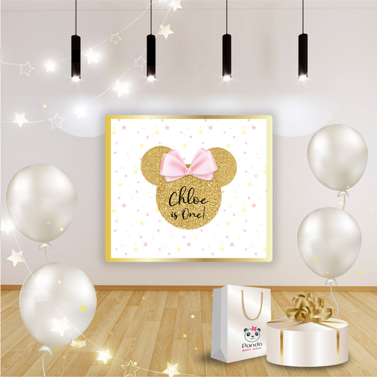 Banner compleanno Minnie Gold