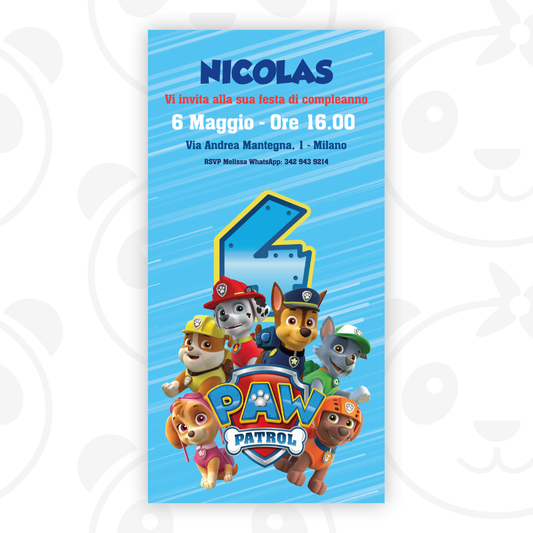 Invito digitale Paw Patrol