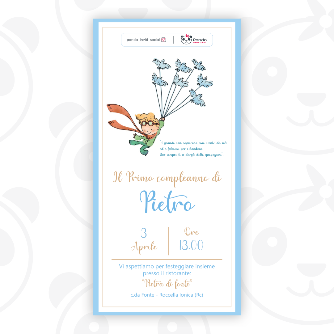 Little Prince digital invitation