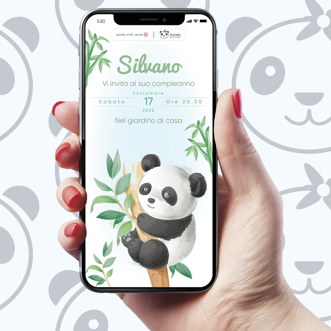 Panda digital invitation