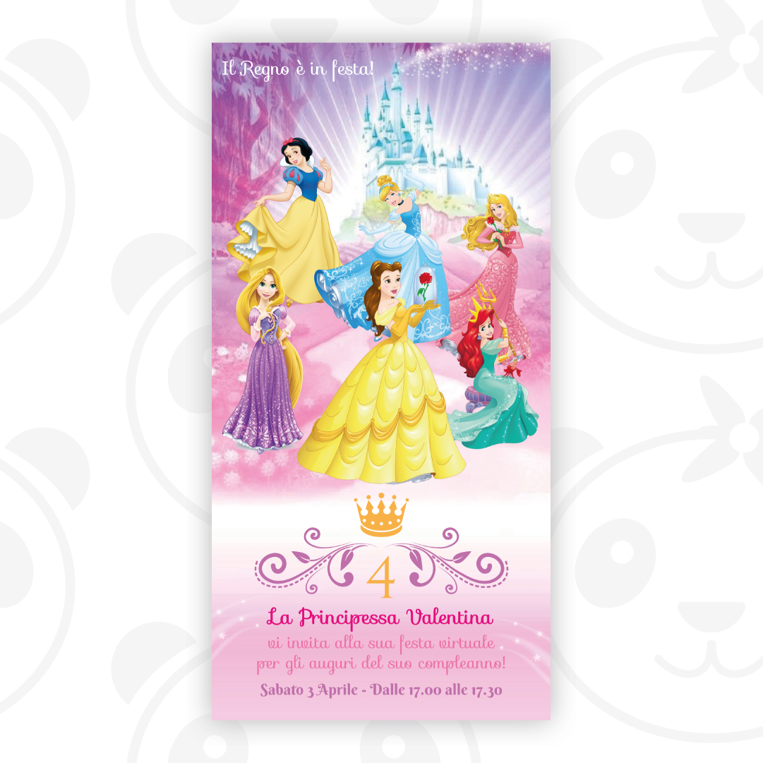 Princesses digital invitation