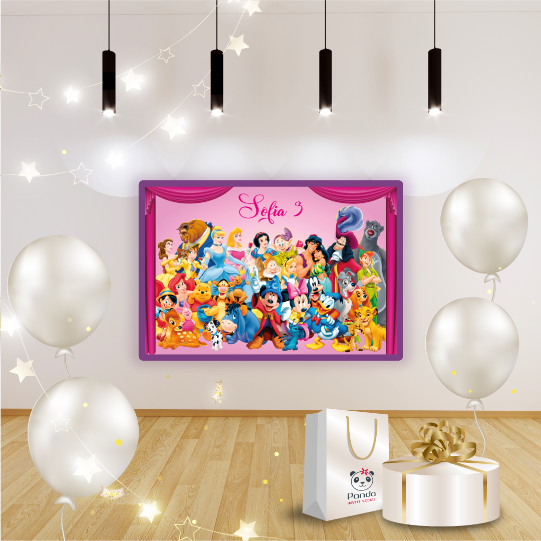 Disney characters birthday banner