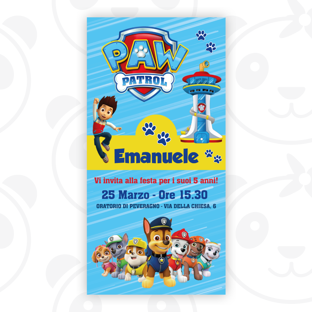 Paw Patrol digital invitation